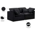 thumbnail image 2 of Meridian Furniture Indulge 70" Contemporary Velvet Modular Sofa in Black, 2 of 9