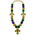 thumbnail image 2 of Purple, Green and Gold Big Ball Beads with Fleur de Lis Necklace (Each), 2 of 3