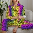 thumbnail image 6 of Vsdgher Animal Paw Rainbow Pajamas Set Long Sleeve Sleepwear Womens Button Down Nightwear Pj Sets-Small, 6 of 7