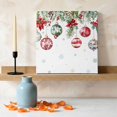 thumbnail image 3 of Ships Next Day Canvas Wall Art 10"x10", Christmas Balls Wood Framed Canvas Print Painting, Red Green Xmas Botanical Snowflake Ready to Hang Small Picture Wall Decor for Home Kitchen Nursery Office, 3 of 9