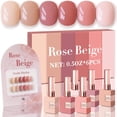 thumbnail image 1 of Set de esmaltes en gel Double Rhythm, 6 unidades, 15 ml, del mismo color, rosa y beige, 1 of 9