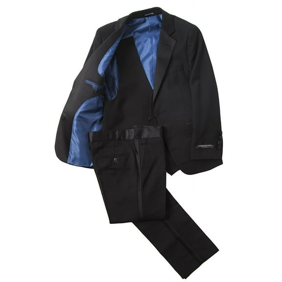 London Fog Boy's L27000-1 3 Piece Formal Tuxedo-Black - 16