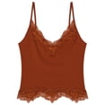 thumbnail image 5 of Alvivi Women's Lace Crop Top Y2k Cropped Tees Cami Ribbed Knitted Tank Tops Light Brown XXL, 5 of 7