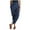001_Dark Blue, variant on Wiueurtly Women's Pants Casual Loose High Waisted Lace Up Solid One Side Pocket Comfort High Waisted Trousers Black