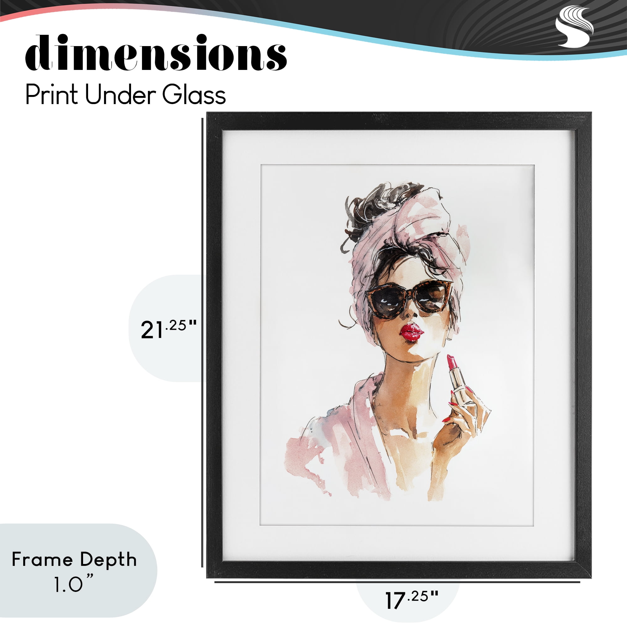 Stupell Industries Velour Secrets Lipstick Black Framed Print Under Glass, design by Svetlana Aleynikova
