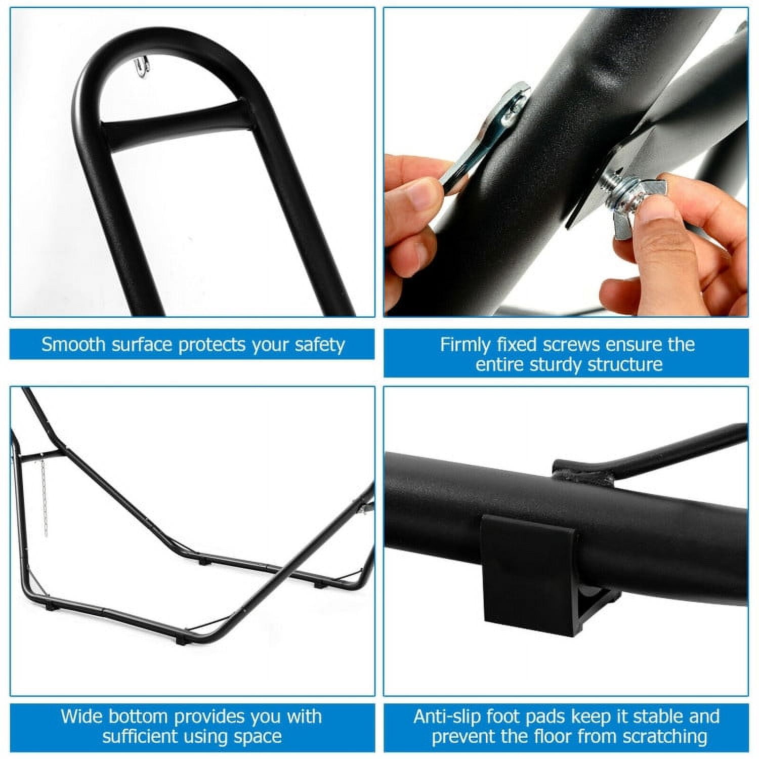 Aimee Lii Indoor and Outdoor Hammock Frame Heavy Steel Frame Hanging Hooks, Hammock Camping Chair Aimee Lii Indoor and Outdoor Hammock Frame Heavy Steel Frame Hanging Hooks, Hammock Camping Chair