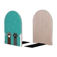 thumbnail image 2 of Lsque Cute Cat Paw And Dog Printed Wood Bookends,Non-Skid Bookend for Shelves,Heavy Duty Support Bookends,Non-Slip Foam Pads for Office, Home, and Library,1 Pair, 2 of 8