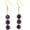 Purple, variant on Stone Drop Earrings for Women, Wire Wrapped Triple Ball Beaded Dangle Hook Earrings for Ladies