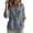 Gray, variant on Button Down Linen Shirts for Women Lightweight Soft Collared Long Roll-Up Sleeve Tops Loose Dressy Solid Color Tunic Blouses with Chest Pocket XXL