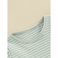 thumbnail image 4 of Bagilaanoe 2pcs Toddler Baby Girl Pants Set Short Sleeve Striped T-shirts Tops + Flare Trousers 6M 12M 18M 24M 3T 4T Kids Summer Casual Clothes, 4 of 7