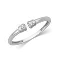 thumbnail image 1 of CARATS FOR YOU 0.04 CT Bezel Round Inge Diamond Band Ring Women In 14K White Gold (I-J Color, I2-I3 Clarity), Ring Size-11.5, 1 of 6