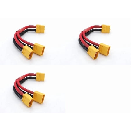 HobbyFlip RC XT60 Parallel Harness for 2 Li-Po Battery Power Packs XT-60 Compatible with RC Drone 3 Pack