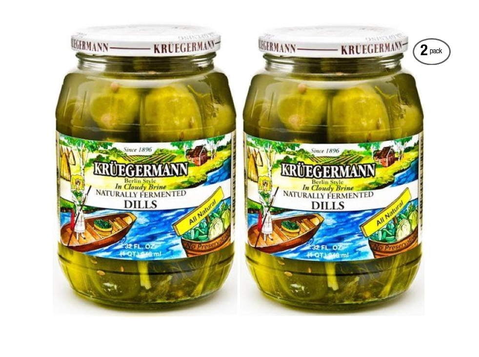 Kruegermann Pickles Naturally Fermented Dills in Cloudy Brine 2 Pack (64 floz Total) by