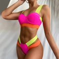 thumbnail image 2 of MSJUHEG High Waisted Bikini Sets for Women,2 Piece Bikini Set,Bathing Suit for Women,Bathing Suit with Shorts,Ruched Two Piece Swimsuit,Two Piece Swimsuit,High Waisted Swimsuits for Women Pink L, 2 of 7