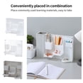 thumbnail image 4 of ziyahi Pencil Case Foldable Cosmetics Storage Box Plastic Desktop Stationery Container Holder, Transparent, 4 of 8