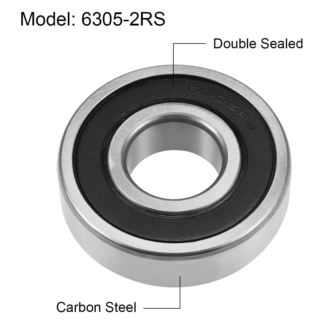 Unique Bargains 4pcs 6305-2RS Deep Groove Ball Bearings Z2 0.98"x2.44"x0.67"