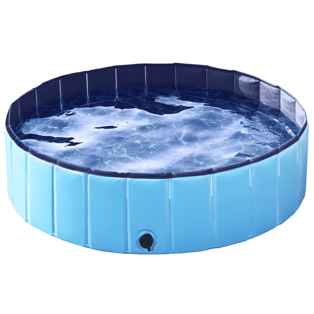 Alden Design Foldable Pet Swimming Pool Wash Tub for Cats and Dogs, Blue, Large, 47.2
