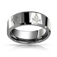 thumbnail image 2 of Bling Jewelry Mens Square Compass Freemason Masonic Titanium Band Ring Silver Tone Comfort Fit 8MM, 2 of 5
