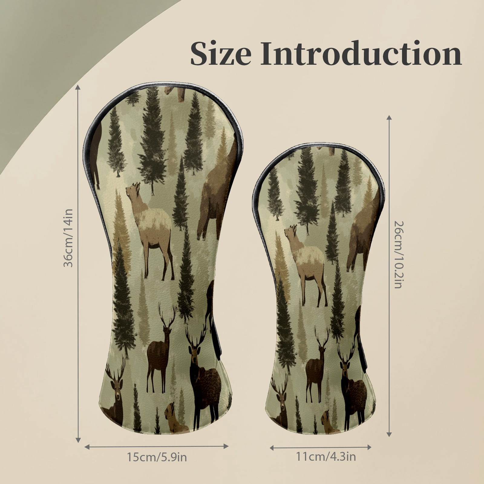 Golf Club Head Covers Forest Animals Premium Plush Velvet Lining, Waterproof Golf Headcovers Driver & Fairway Woods for Scratch Protection Novelty Gift for Men & Women