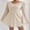 Beige, variant on Dresses for Women Cream Lace A Line Mini Dress Puff Shoulder Flare Sleeve Button Front Casual Dress