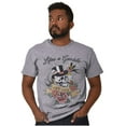 thumbnail image 4 of Life's A Gamble Skull Rose Tattoo Plus Size Crewneck Graphic Tee Shirt Brisco Brands 2X, 4 of 5