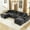 Dark Gray|135 in, variant on Aukfa 100" U-Shape Storage Sectional Sofa Convertible Sofa Bed for Living Room, 2 Ottoman&Pillows, Linen, Gray