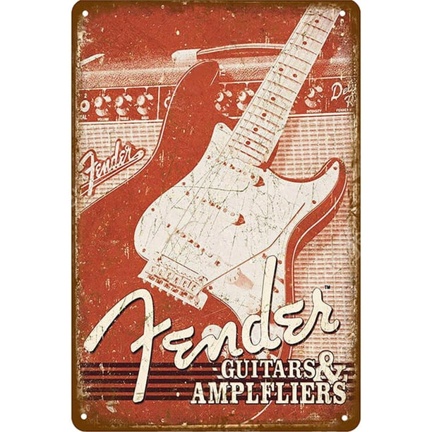 Placa Letrero Metal Cgtredaw Vintage Carteles Guitarra para Pared Pintura Hierro 20x30cm