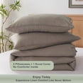 thumbnail image 2 of TOSMO 100% Linen Duvet Cover Set with Button Closure, 3 Pieces (1 Duvet Cover with 2 Pillowcases), Soft Breathable Durable Farmhouse Bedding, 2 of 6