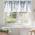 thumbnail image 4 of Blue Eucalyptus Leaves Valances for Windows, 54 x 18in, Watercolor Retro Leaf Rod Pocket Kitchen Valance Curtain Light Filtering Window Treatments for Living Room Bedroom, 1 Panel, 4 of 7