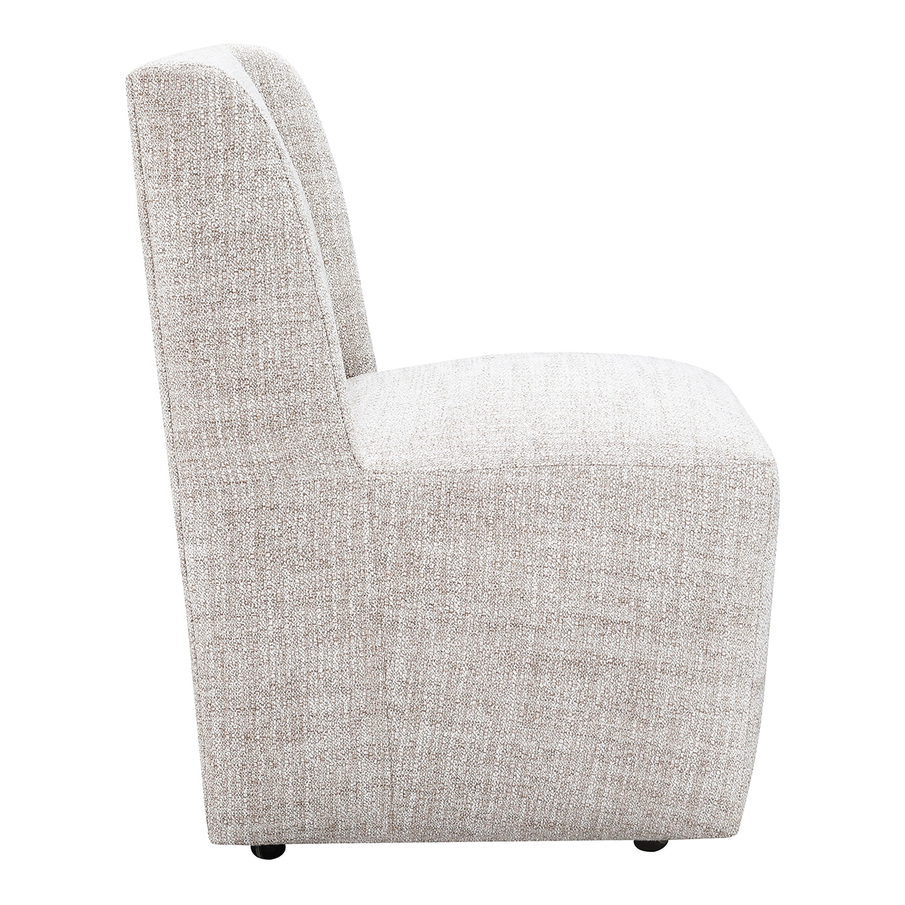 Furniture of America Jaine Modern Fabric Wing Back Dining Side Chair with Casters, Ginger Brown