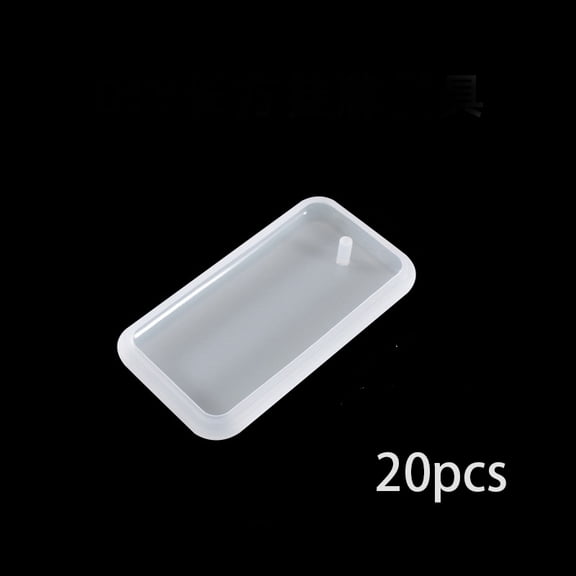 ACDANC 20 Pcs Resin Keychain Molds - Rectangle Silicone Jewelry Casting Molds, Epoxy Resin Mold Tag, Silicone Mold Keychain Charms for Diy, Earring, Necklace, Pendant, Keychain Making Supplies