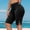 Black, variant on Women's Shorts, Fashion Plus Size Yoga Pants Half Shorts Solid Color Elastic Waist, Comfy Casual Workout Shorts with Slit, Stretchy Lounge Bottoms for Women