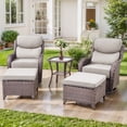 thumbnail image 2 of Jentlehouse Outdoor Patio Furniture Set,Outdoor Swivel Rocker Chair with Ottomans & Side Table,Rattan Conversation Set for Balcony Garden Porch, 2 of 12