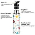 thumbnail image 3 of Yayeee 33oz Insulated Water Bottle Double Wall Stainless Steel with Flip Straw Lid, Red Simple Shapes, 3 of 7