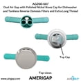 thumbnail image 5 of Dual Air Gap with Polished Nickel Brass Cap for Dishwasher and Tankless Reverse Osmosis Filter and Extra Long Thread (AG200-607, AG200-X07, AMERIGAP), 5 of 9