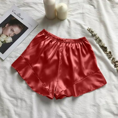 GZWYHT Silk Pajamas Clearance Pajama Pants Women s Fashion Casual Pajama Shorts Comfortable Lingerie Pajama Pants Pajama Shorts Plus Size Pajamas  Red XXL