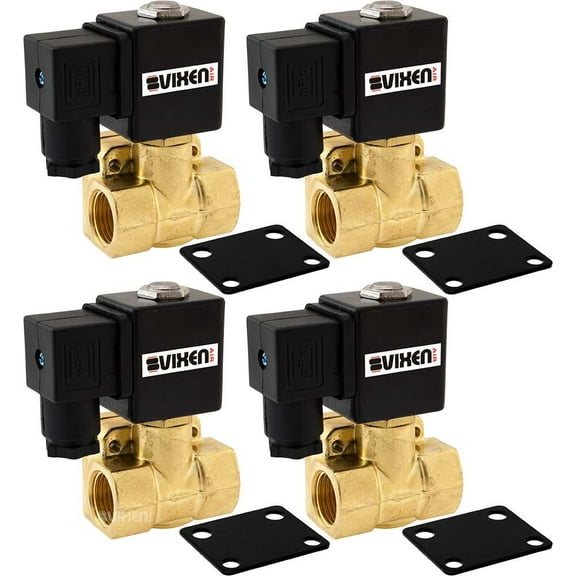 Vixen Air 1/2" NPT Air Ride Suspension High Flow Normally Closed Electric Air Valve (Solenoid) 250 PSI Two Corners VXF4012-4