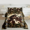 thumbnail image 2 of jejeloiu 3D Texas Stars Full Size Comforter Sets,Rustic Farmhouse Cabin Bedding Comforter Set,Brown Maples Bedding Sets For Men Women,Super Cozy Room Decor Reversible,3 Pieces, 2 of 8