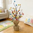 thumbnail image 3 of Mini Easter Egg Tree Decor - Tabletop Tree Statue with Ornament Eggs, Easter Party & Wedding Centerpiece, Spring Summer Home Decoration Gift, 3 of 4