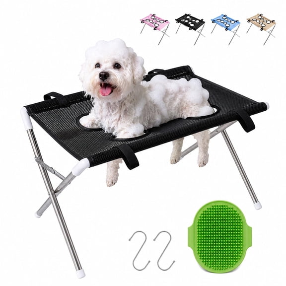 Dog Grooming Hammock with Stand, Portable Pet Bathing Holder for Small Dogs