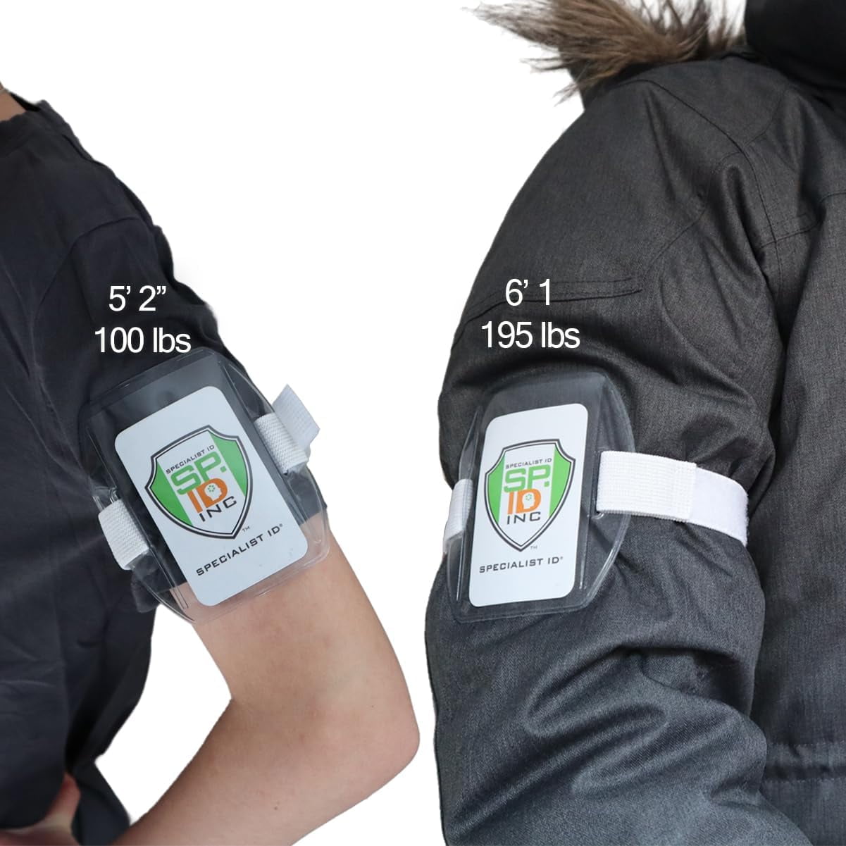 25 Pack - Heavy Duty Ski Pass Holder Arm Band Badge Holder for Youth & Adults - One Size Fits All Adjustable Armband Ski Resort Season Pass Holder with Elastic Band by Specialist ID (White)