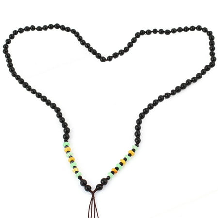 Women Black Plastic Beads Nylon DIY Necklace Pendant String Cord 23 