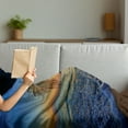 thumbnail image 3 of Hawaiian Soft Flannel Fleece Throw Blanket, Pacific Sunrise at Lanikai Beach Hawaii Wavy Ocean Surface Colorful Sky Scene, Cozy Plush for Indoor and Outdoor Use, 70" x 90", Brown Blue, by Ambesonne, 3 of 5