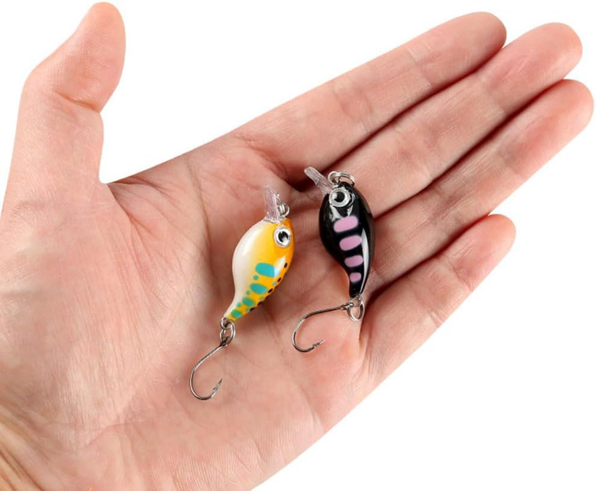 8pcs Mini Crankbait Fishing Lures Kits, Crankbaits Set with Storage Box, Mini Wobbler Hard Baits with Single Hook for Bass Trout Pike, Topwater Lures Kit for Freshwater Saltwater 1 Set