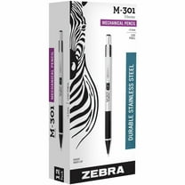 Zebra M-301 Mechanical Pencil 0.5 mm Stainless Steel w/Black Accents Barrel 54010