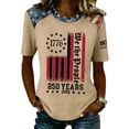 thumbnail image 2 of Women's Vintage Celebration 250Th Anniversary Red Wine Casual T-Shirt Patriotic Shirts for Women, 2 of 4