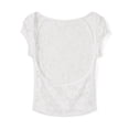 thumbnail image 4 of 2Pcs Sexy Floral Lace Crop Tops for Women See through Low Cut T-Shirts+Bra Set Going Out Streetwear, 4 of 6
