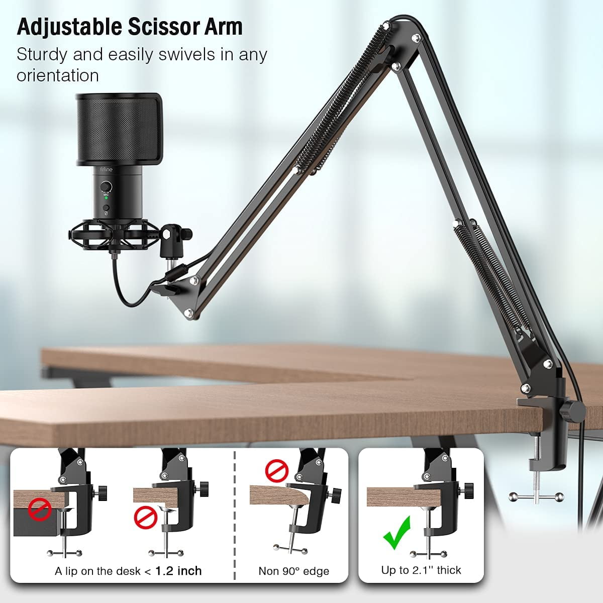 USB Gaming Streaming Microphone Kit with  Arm Stand, Condenser Mic for PC Podcast Recording Twitch Discord