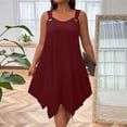 thumbnail image 2 of SMihono Women's Summer Gauze Dress Short Sleeve Button Down Linen Shirt Dresses A-Line Flared Maxi Long Beach Casual Dress Wine XXL, 2 of 6