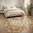 thumbnail image 3 of ODIKA 8'x10' Washable Area Rug Boho Bordered Fabric Table Bathroom Long Placemat Cow Spotted Playful Expressive for Living Room, Under Sectional, Family , Durable, Non-Slip, 3 of 7